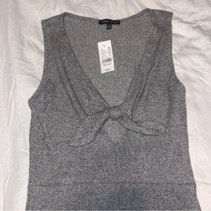 Kendall & Kylie Gray Knit Tie-Front Sleeveless Romper